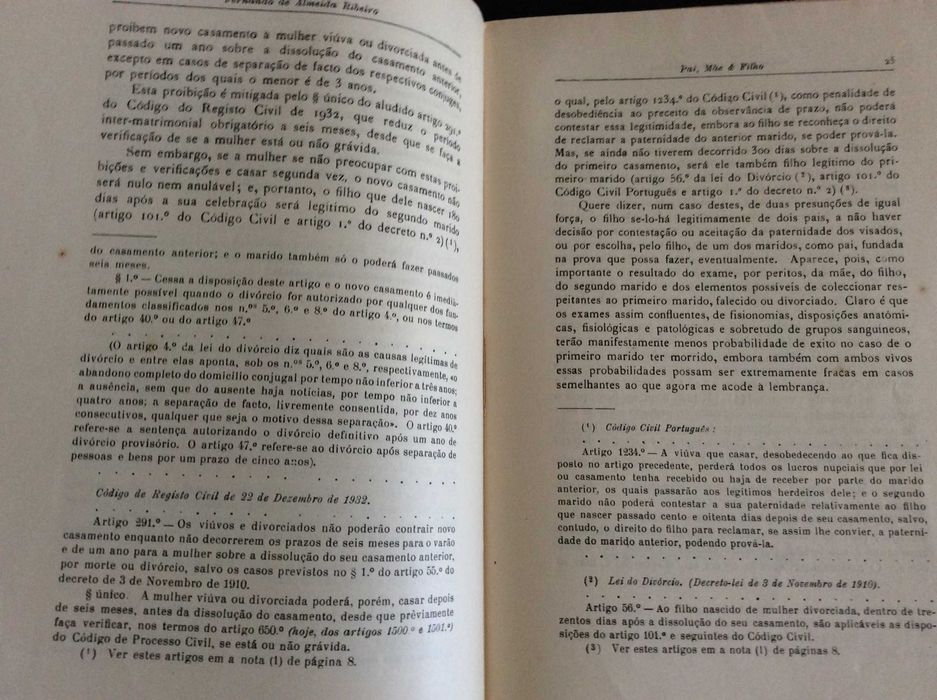 Excelente preço- Livro 2.  Livro Raro 1948 - Pai, Mãe e Filho - F. Almeida Ribeiro (Com Dedicatória)