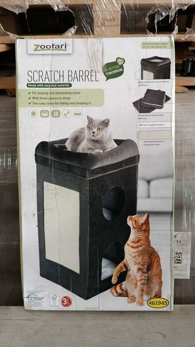 Домик-когтеточка 3-уровневый для кошек 39х77х39см ZOOFARI