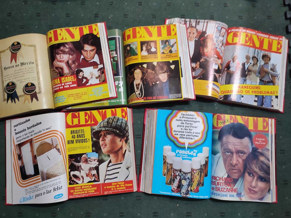 55 Revistas Gente encadernadas em 5 Volumes - 1973 e 1974