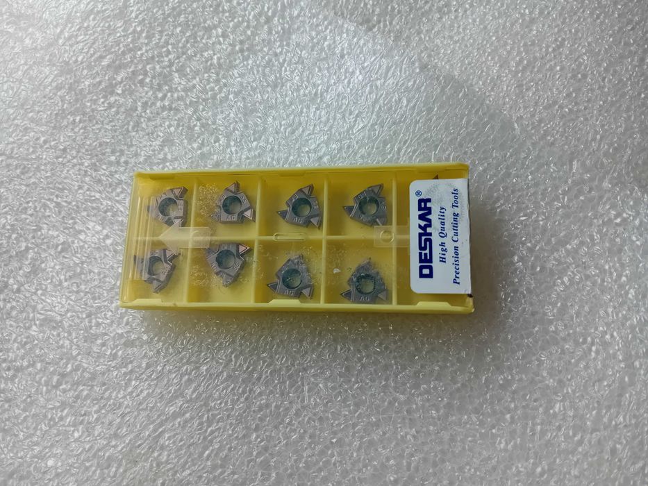 Caixa de 10 pastilhas de rosca externa  para torno.  Polegadas