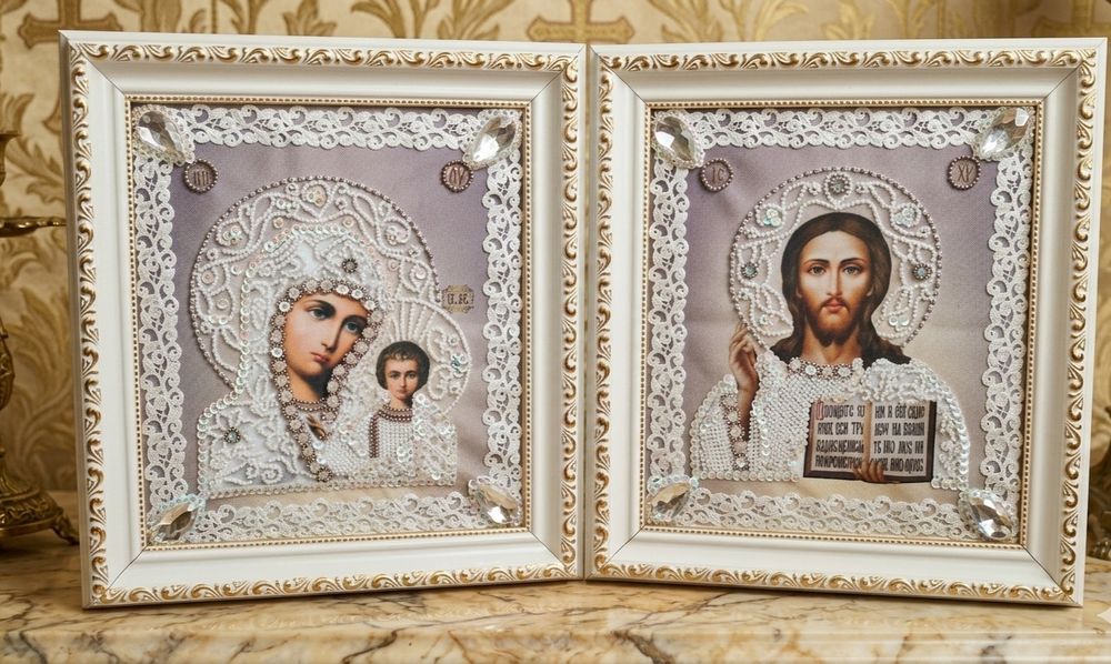 Венчальные иконы бисером