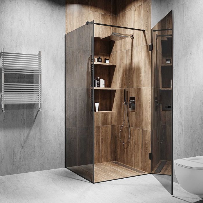 Розпашні душові кабіни зі скла на замовлення — Альфа-Глас