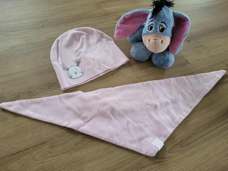 Czapka i chustka niemowlęce 6-9 m-cy 68/74
