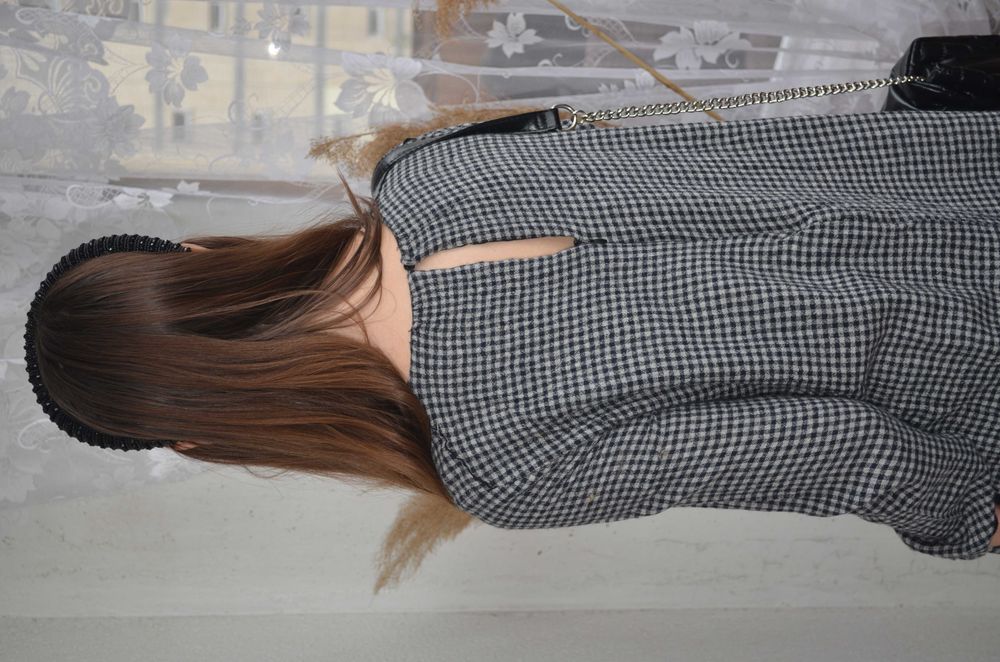 26/S крутий жіночий комбінезон ромпер платя з гусіною лапкою Зара Zara