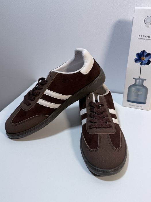 Brązowe sneakersy a'la Samba / Terrace Style – NOWE