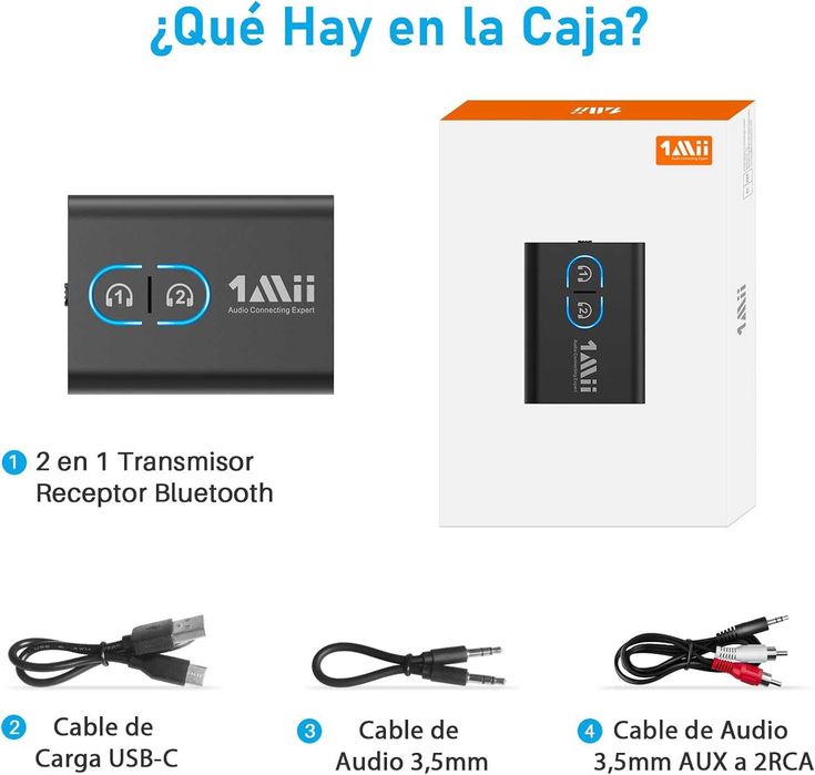 Nadajnik TV 1Mii Bluetooth 5.3, adapter Bluetooth, gniazdo audio 3,5