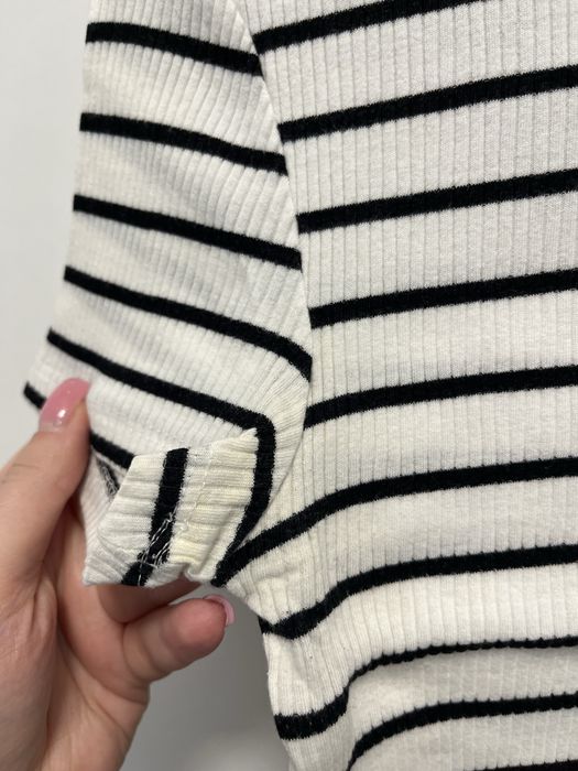 prążkowany top w biało-czarne paski H&M S