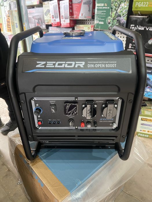 Гeнepaтop Zegor DIN-OPEN6000т 6.0 кBт Гaз пропан/газ природній/бeнзин