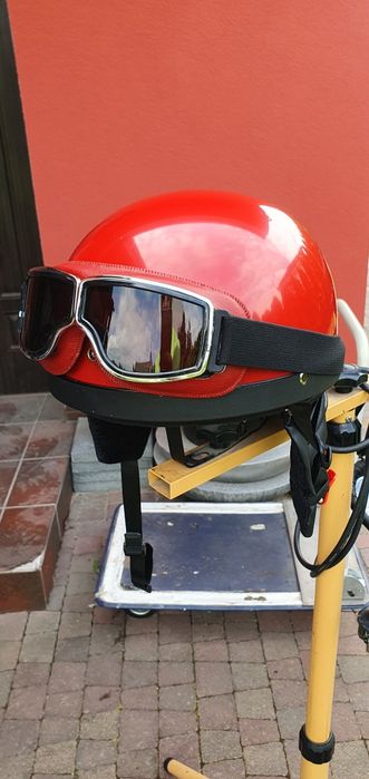 Kask orzeszek zabytkowy gogle prl