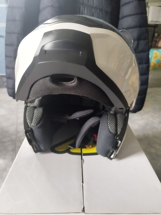 Capacete ACERBIS BOX G-348 Branco C/ Equip.  comunicação Bluetooth