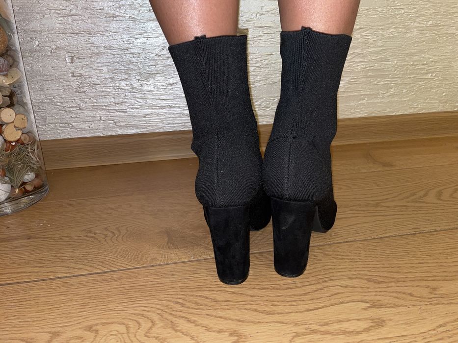 Botki czarne ala skarpeta