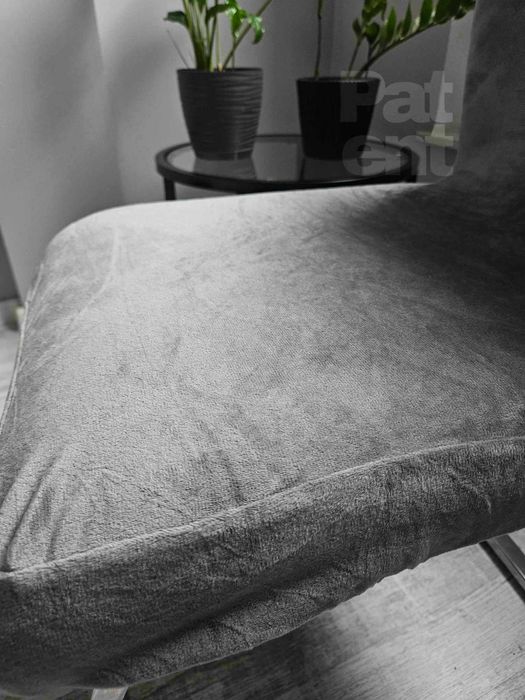 Pokrowce na krzesła miękkie welurowe komplet szare 4 sztuki