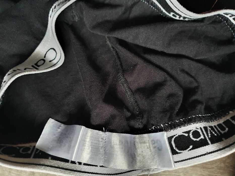 Czarne legginsy z białym paskiem XS/S