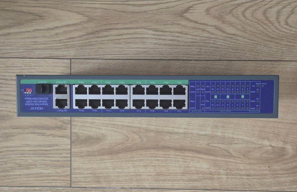 Switch PoE 16-portowy VIDI-F1621GBL – 10/100/1000 Mbps