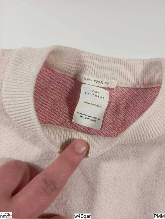 Zara Sweter 152 XS Pudrowy Róż Kwiaty Knitwear Fancy Collection