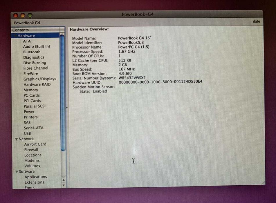 15" Apple PowerBook G4 1.5 GHz, 1 GB Memory, Mac OS X 10.4.1164751676161154124