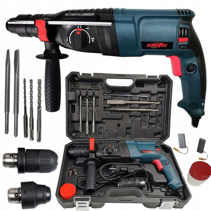 Młotowiertarka wiertarka młot udarowy sds+ mocna zestaw walizka 2600w