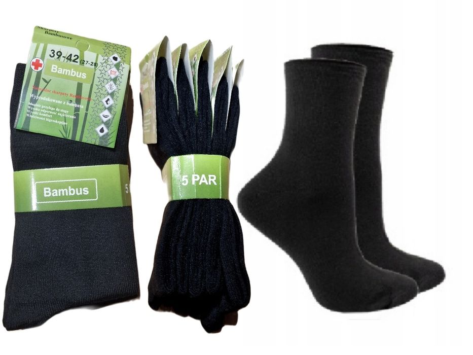Skarpety Czarne bambusowe 39-42