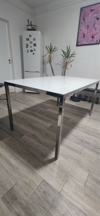 Mesa de de vidro branco