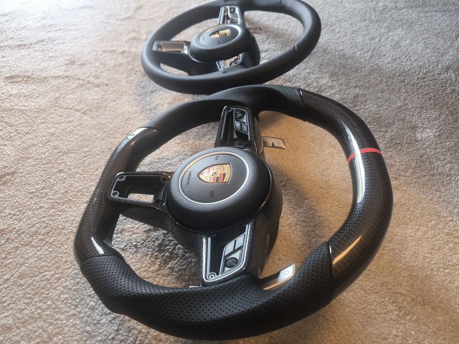 Volante Porsche 911 991 PDK Pele Perfurada Carbono Airbag
