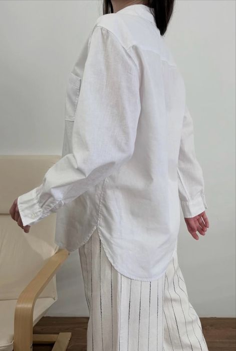 лляна сорочка H&M, літня сорочка, льняная рубашка