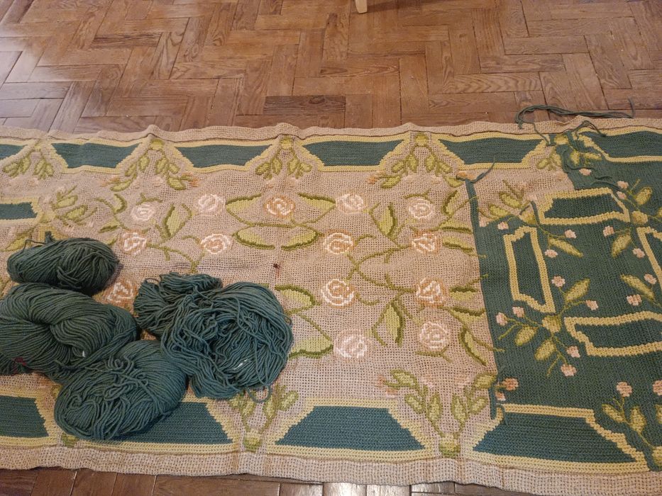 Passadeira de arraiolos inacabada