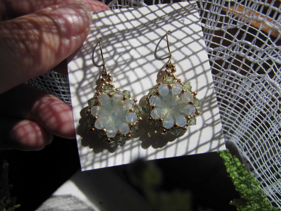 Kolczyki kryształki, rękodzieło