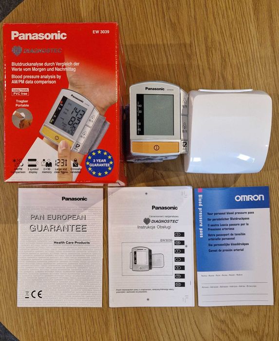Ciśnieniomierz nadgarstkowy Panasonic EW3039 - kompletny i sprawny!