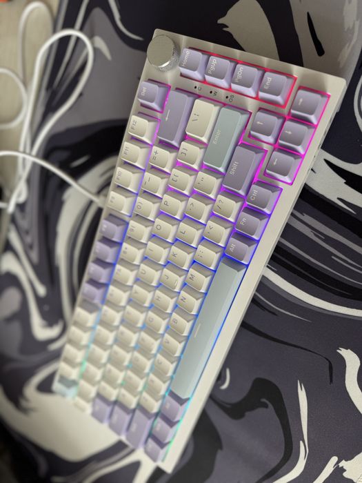 Ajazz AK820 !ГАРАНТІЯ! біло фіолетова клавіатура RGB нова ТОП