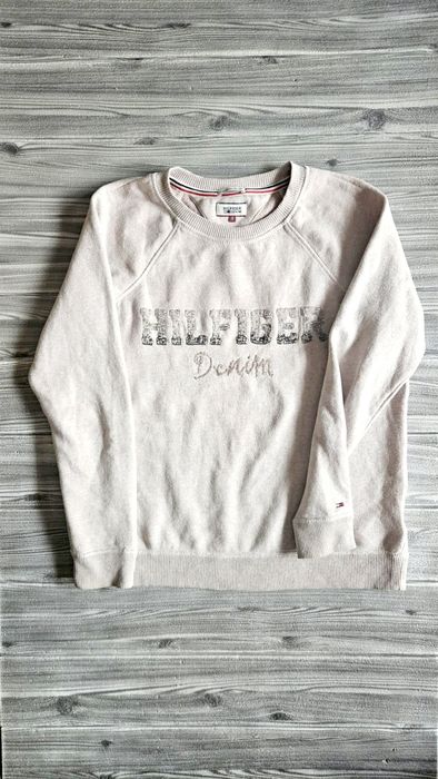 Bluza damska Tommy Hilfiger beżowa ocieplana S M modna jesienna zimowa