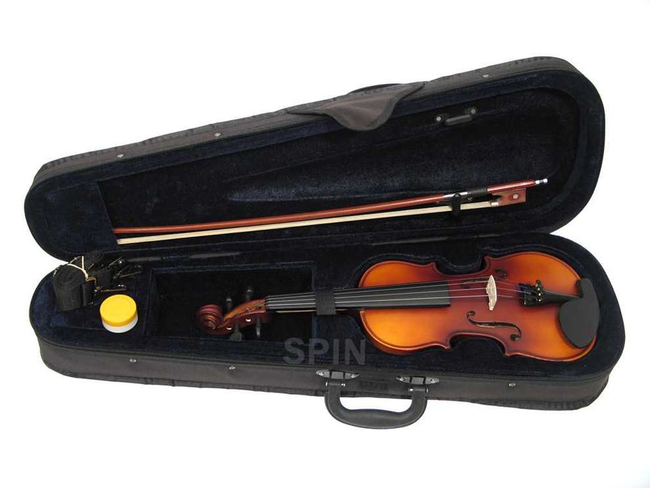 Skrzypce 4/4 z litego drewna Josepha Hesslera cały zestaw