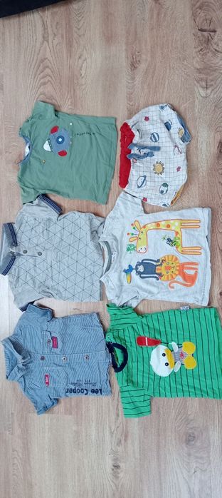 5 szt koszulek na krótki rękaw chłopięce rozmiar 74