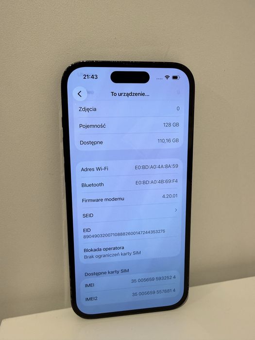 iPhone 14 Pro 128GB 100% Kondycja