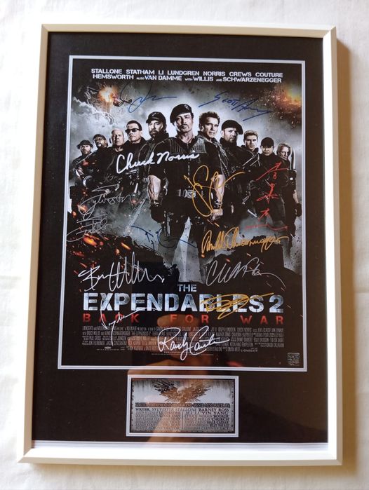 Moldura Filme The Expendables 2 com Autógrafos (A4)