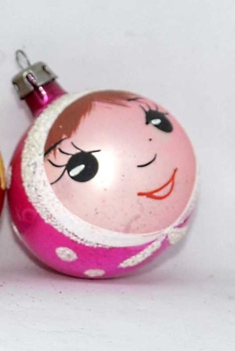 Oryginalne Szklane Bombki Choinkowe Lata 50. i 80. PRL Zestaw 10 sztuk