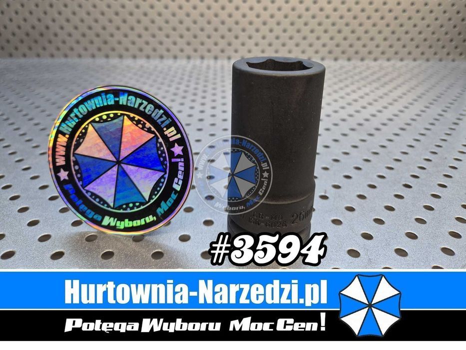 Nasadka Długa udarowa  26mm 3/4" klucz 26mm nasadka udarowa