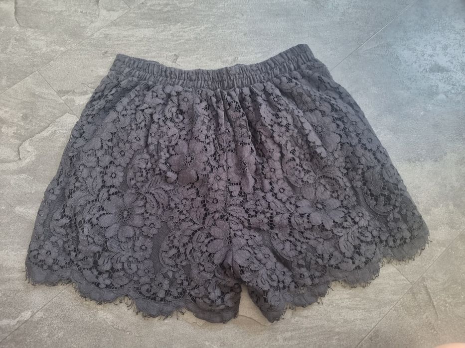 #spodenki #szorty #damskie #38 #czarne #koronka #lato