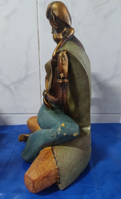 Escultura decorativa casal estilo africano – resina