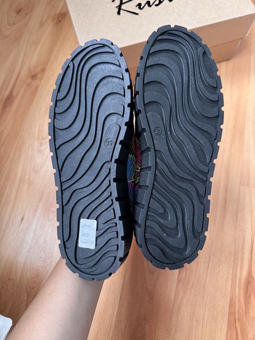 Rusin slip on wężowe platformy skóra skórzane 39