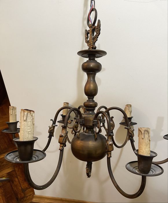 Антикварна бронзова люстра