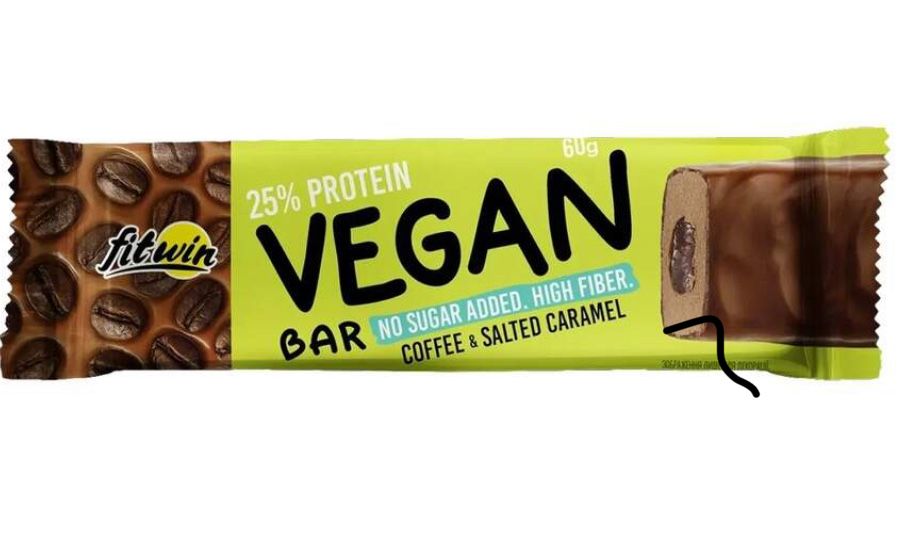 Протеїнові батончики /  Vegan Bar - 12x60g Coffee & Salted Caramel