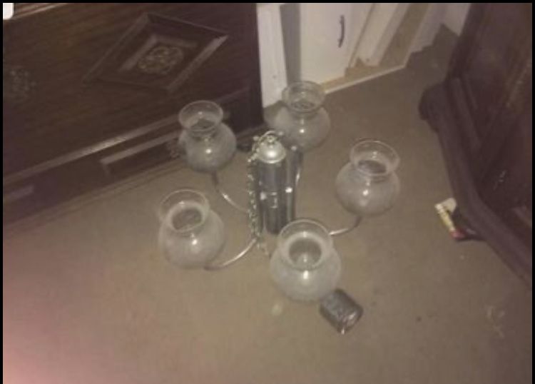 Candeeiro vintage com 5 tulipas