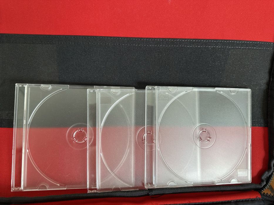 Conjunto de 28 caixas transparentes para CD DVD com caixa para guardar