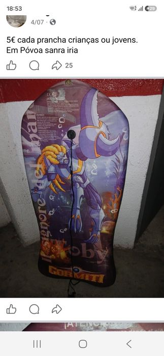Prancha crianças Bodybord e surf
