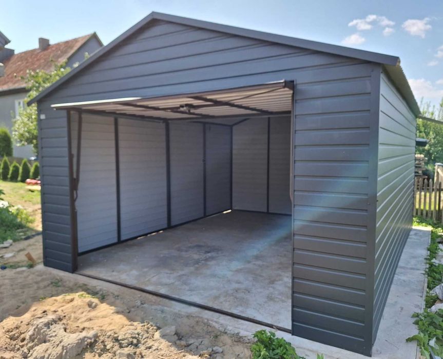 Garaż Blaszany 4x6 dach dwuspadowy, Konstrukcja Wzmocniona, Producent