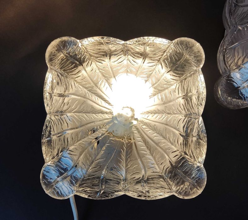 Zestaw dwóch plafonów - wzór kwiat - lata 70 , stan bdb