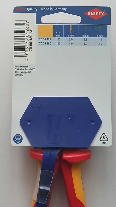 Szczypce tnące boczne Knipex 180* nowe