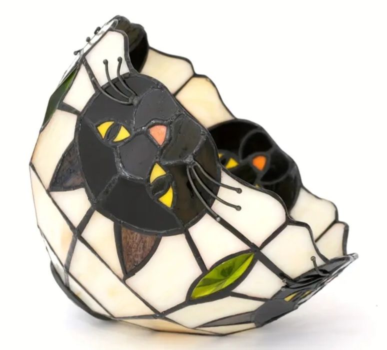 Abajur em Vidro Gato Preto