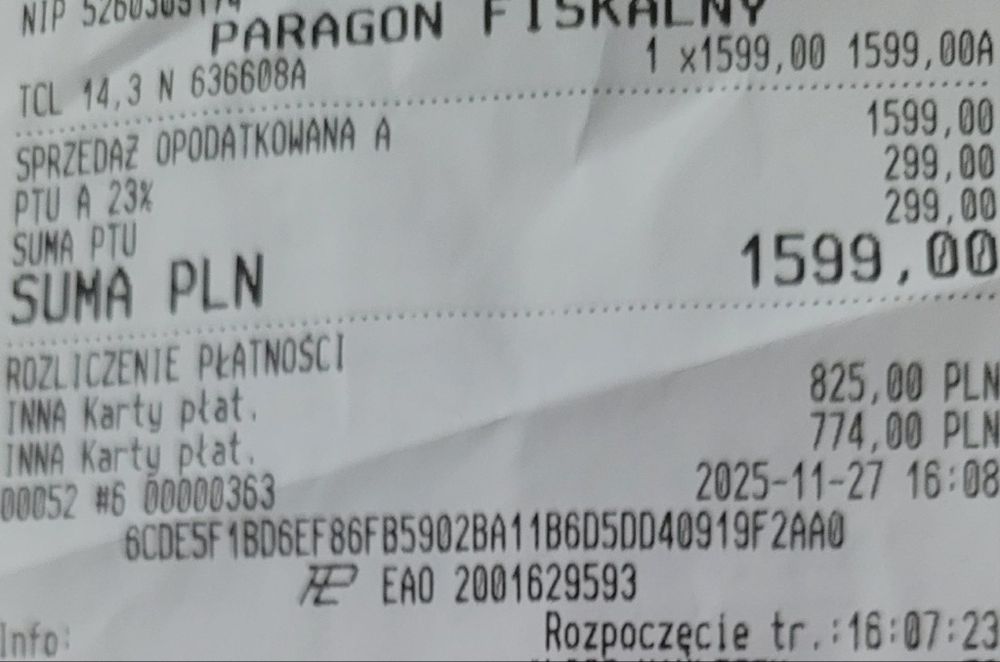 Nowy TCL NXTPAPER 14 14.3" 8/256 GB + Rysik - paragon,gwarancja