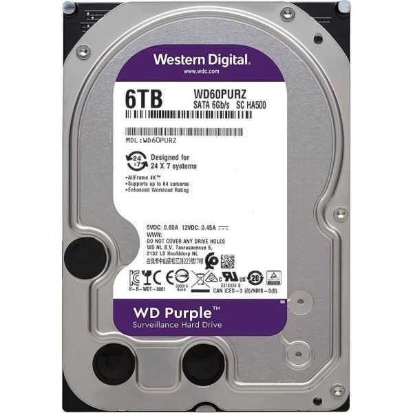 Жорсткий диск внутрішній Western Digital Purple WD64PURZ 6Тб